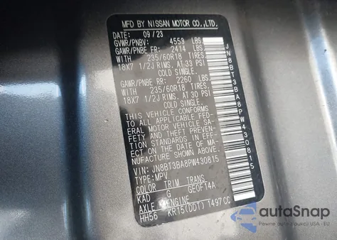 2023 Nissan Rogue Sv Fwd z USA, uszkodzony, nr VIN JN8BT3BA8PW430815